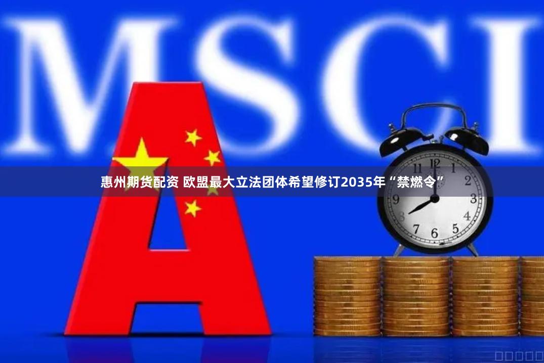 惠州期货配资 欧盟最大立法团体希望修订2035年“禁燃令”