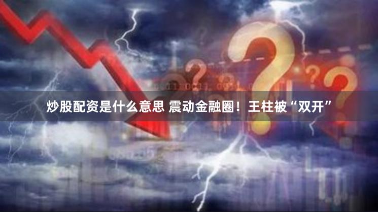 炒股配资是什么意思 震动金融圈！王柱被“双开”